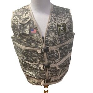 Adult One Size US Army Digital‎ Camo Vest Spirit Halloween Official Licensed